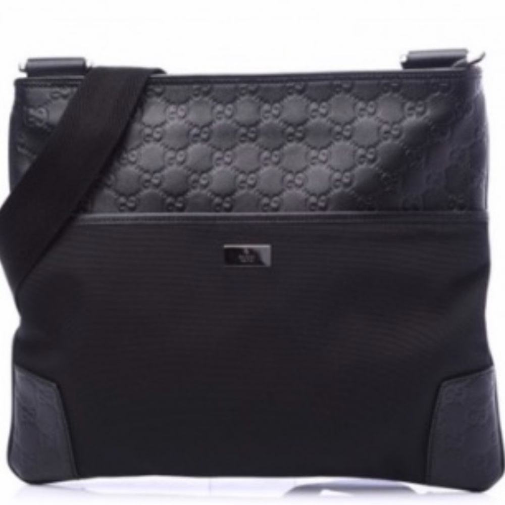 Gucci Guccisima Nylon and Leather Messenger Bag. * Excellent used condition